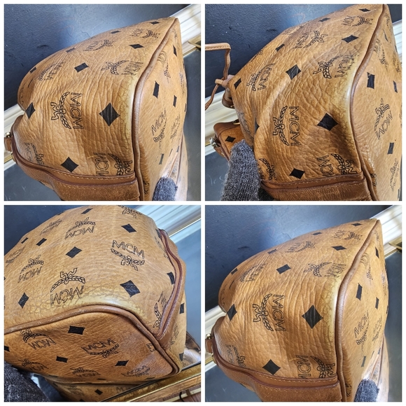 MCM Cognac Visetos Coated Canvas Heritage Drawstring Bag - Picture 12 of 13